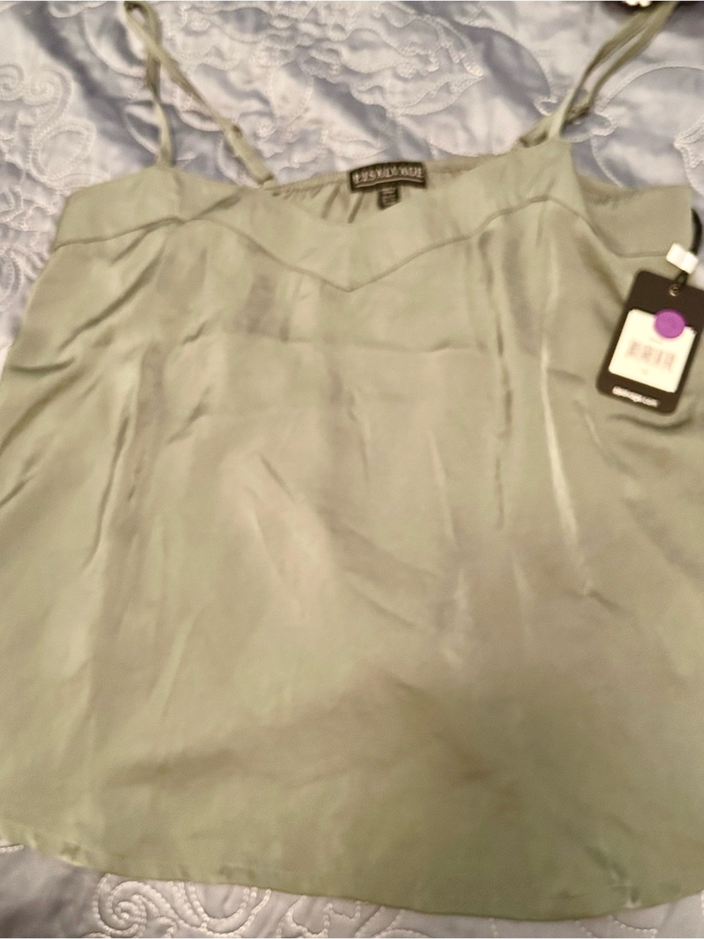Pj Salvage Silky Sage Green Cami Tank with adjustable Straps